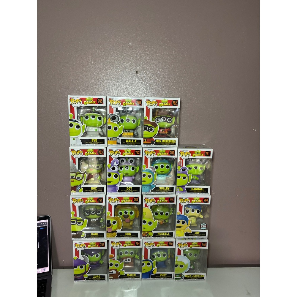 Funko Pop Pixar Remix Alien Lot 15 Figures Wall-E Eve Sulley Joy Buzz Lightyear